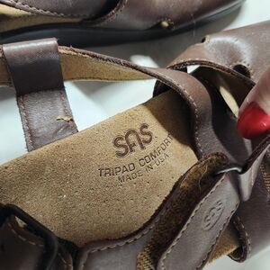 SAS Women's Dark Brown Leather Sandals